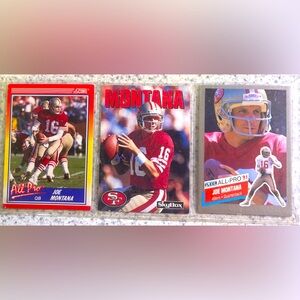 3 Joe Montana Football cards